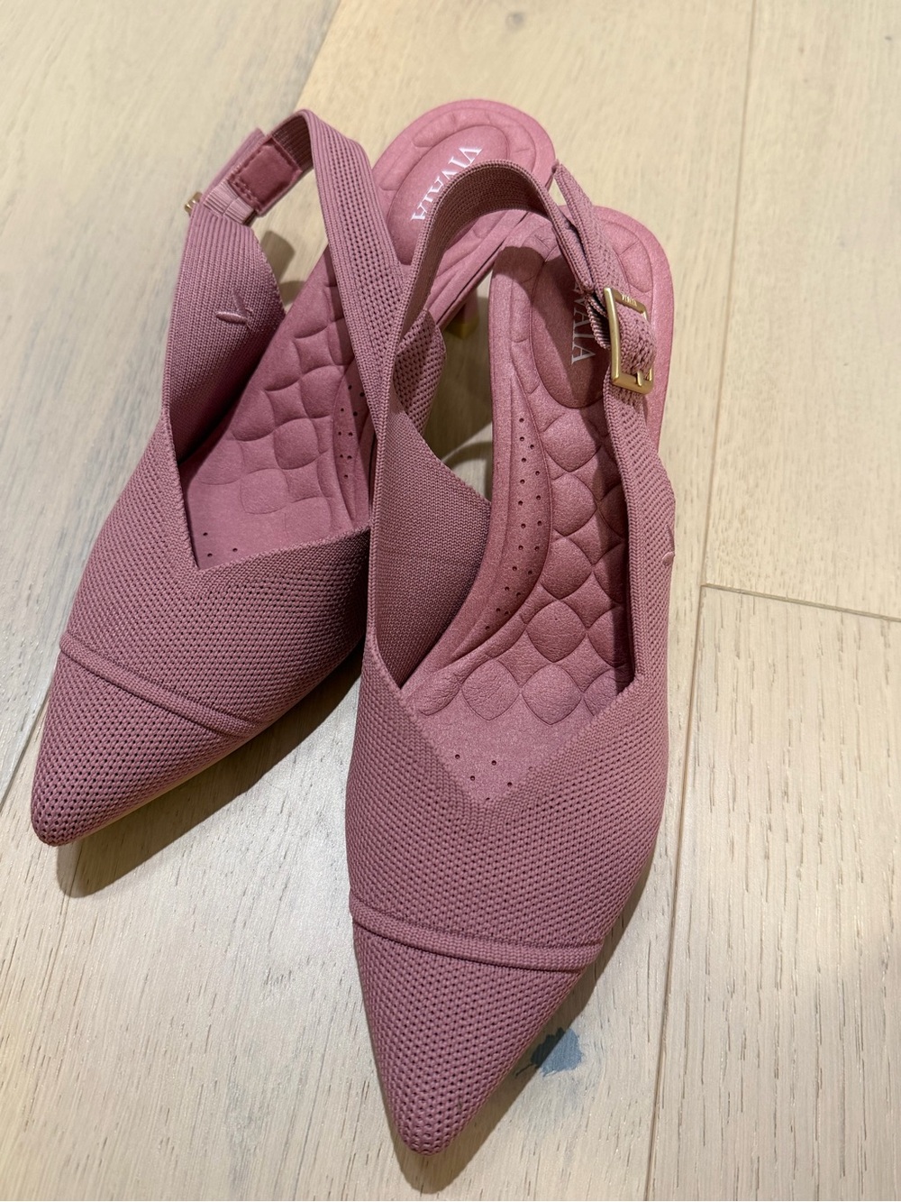 VIVAIA Addison Mauve Pointed-Toe Slingback Heels